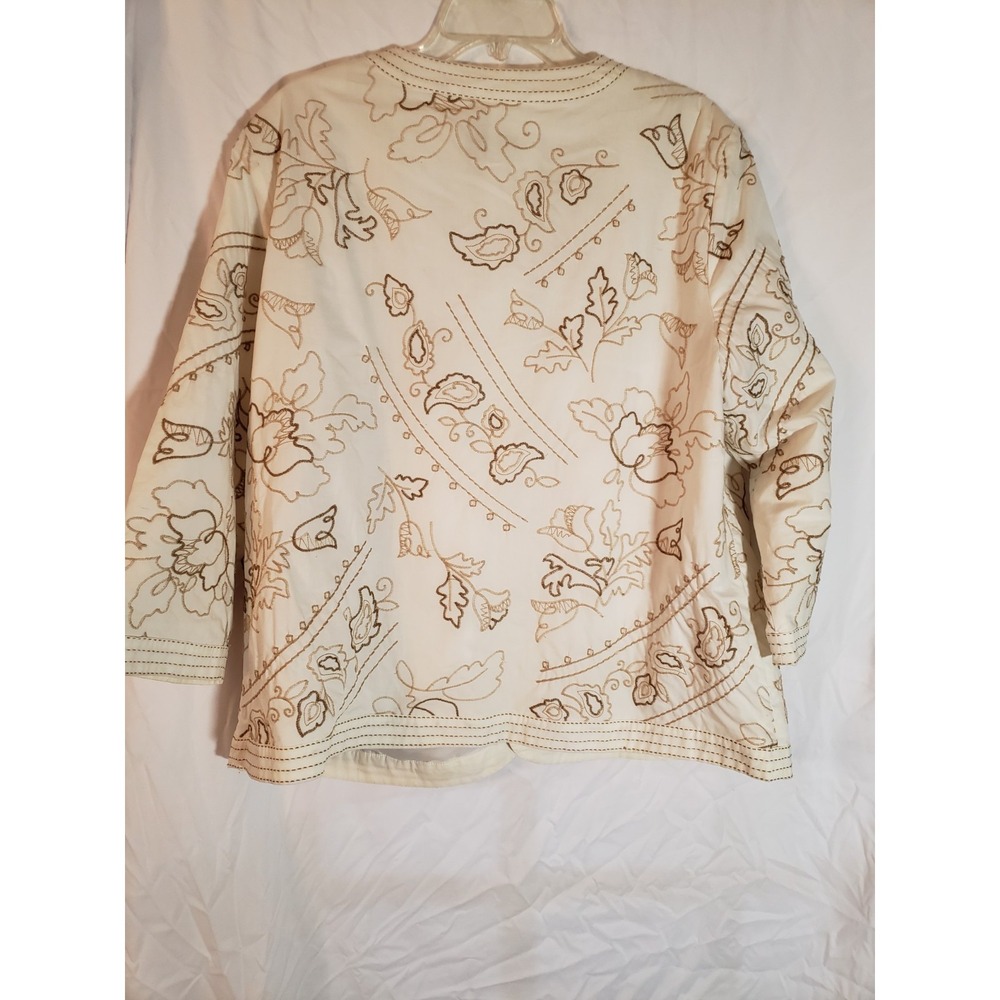 Women's Alfred Dunner White Embroidered Jacket Size 20W - Picture 2 of 5